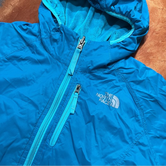 North Face Reversible Windstopper Fleece Hooded Jacket Blue - Picture 2 of 12